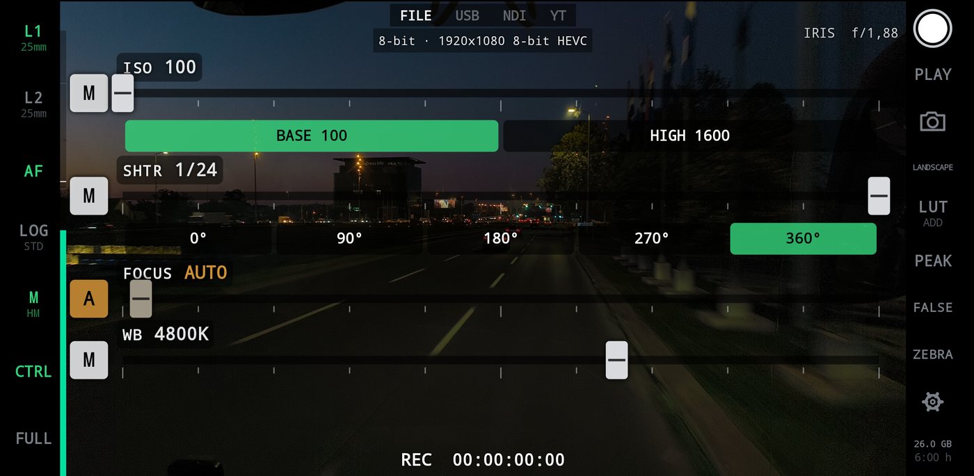 The camera: faders, rails, the picture untouched